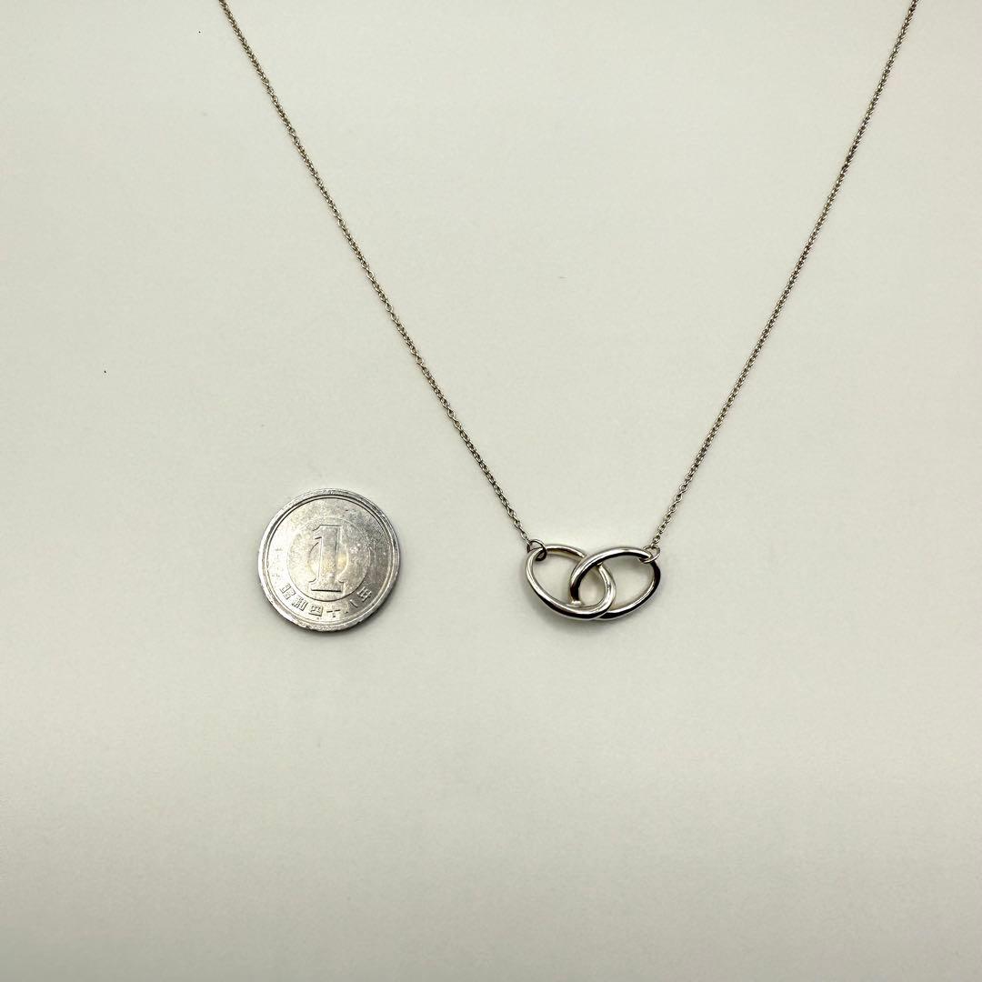 美品 ティファニー ネックレス ダブルループ サークル 40cm シルバー