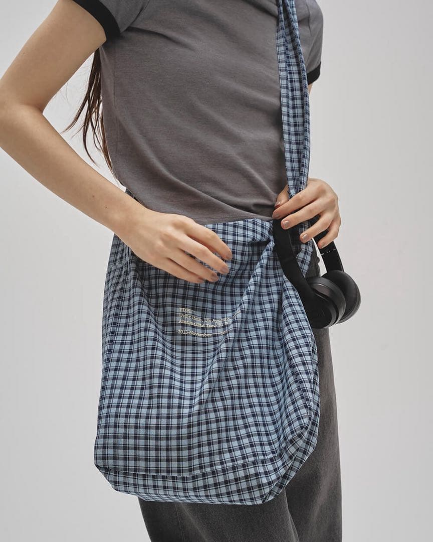 Todayful ノベルティ チェックショルダーバッグ BLU