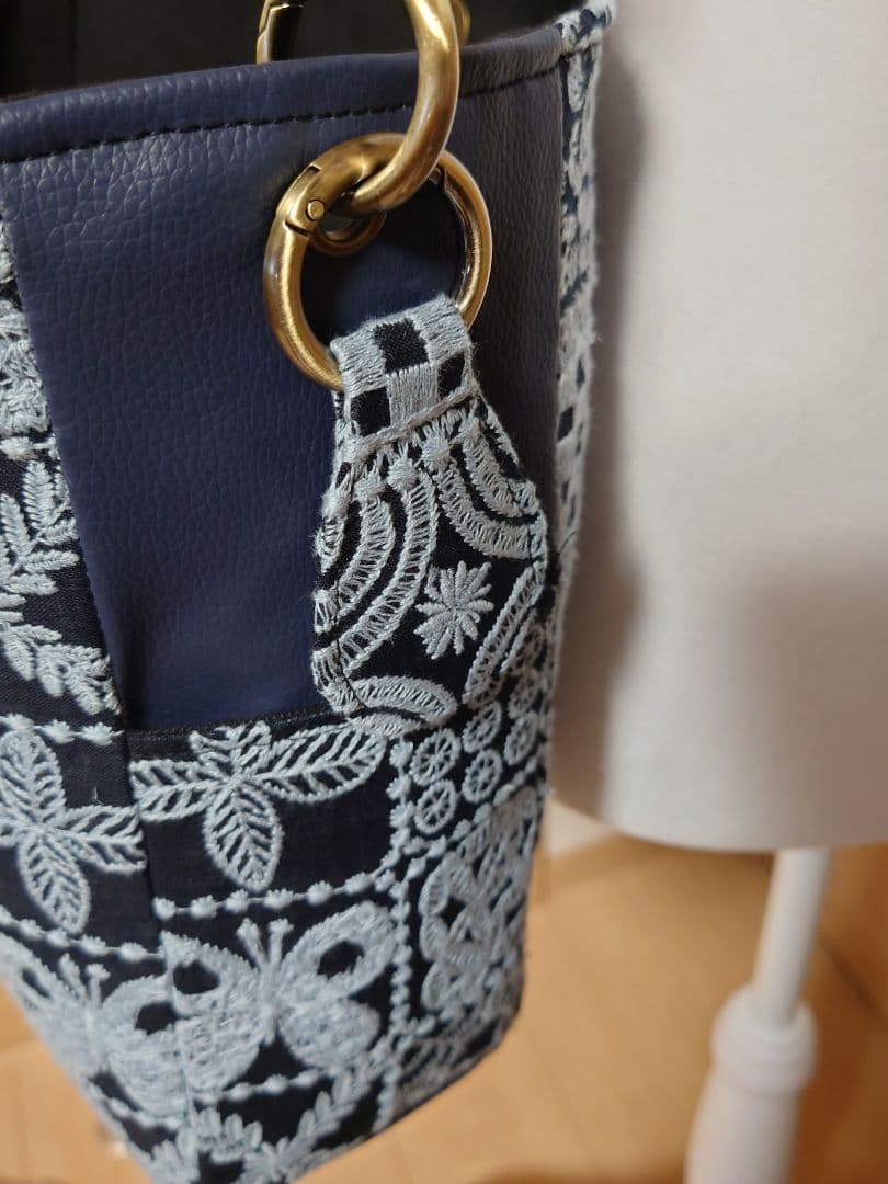 forest tile navy ミナペルホネン トートバッグ