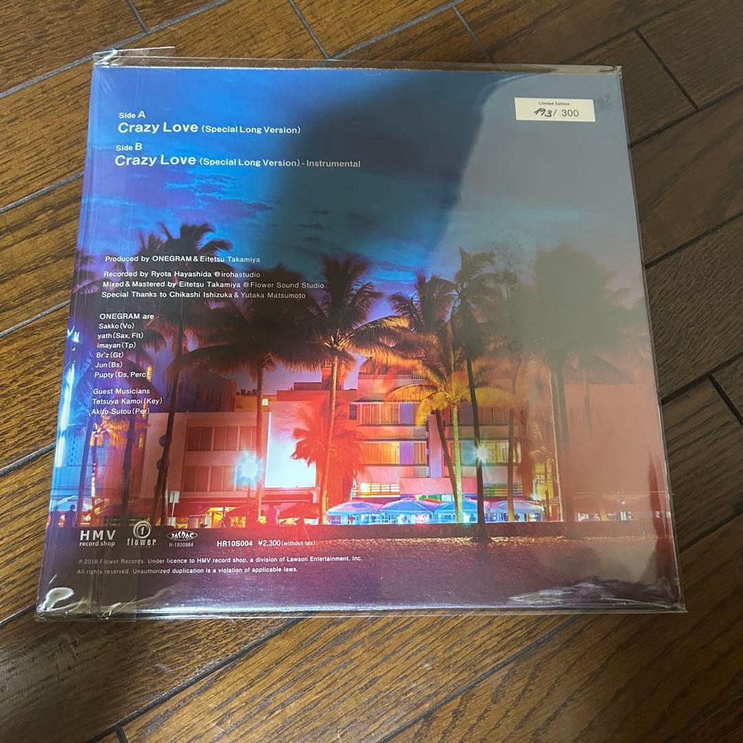 新品 ONEGRAM / CRAZY LOVE 限定盤 300枚 10inch