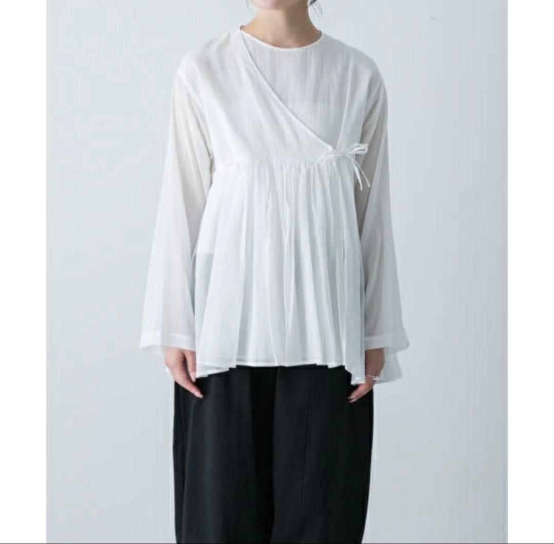 かぐれ　コットンボイルアンガルカシャツ　ホワイト