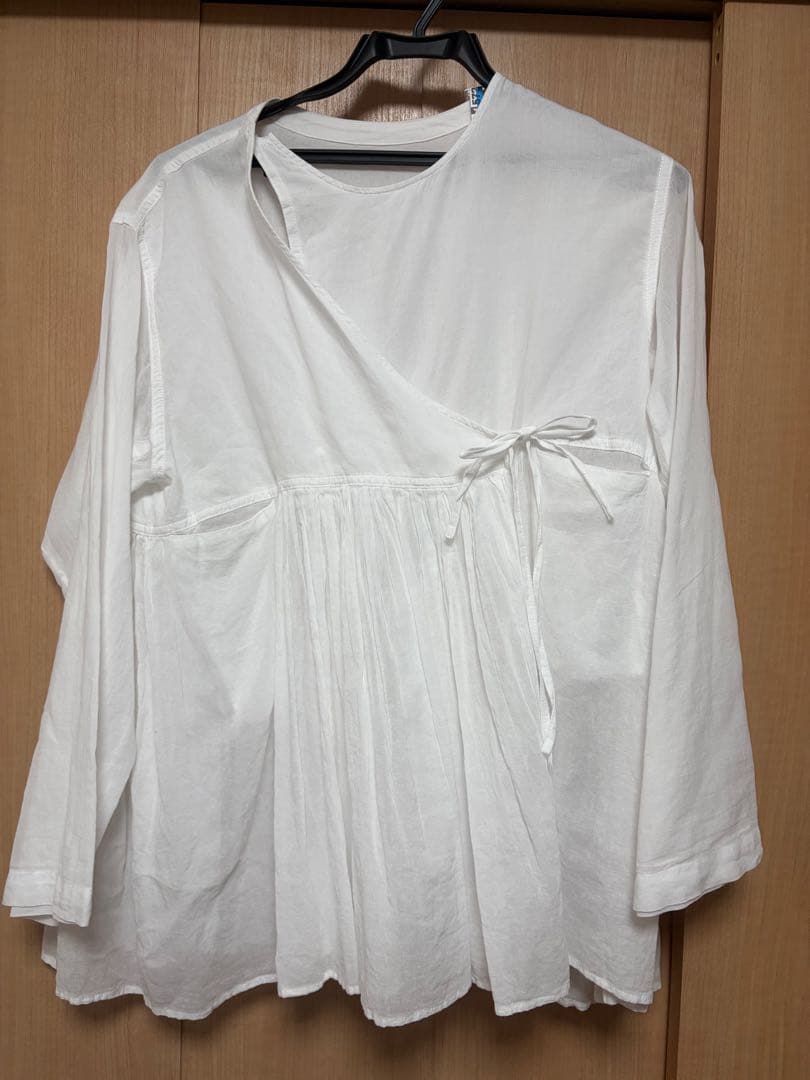 かぐれ　コットンボイルアンガルカシャツ　ホワイト