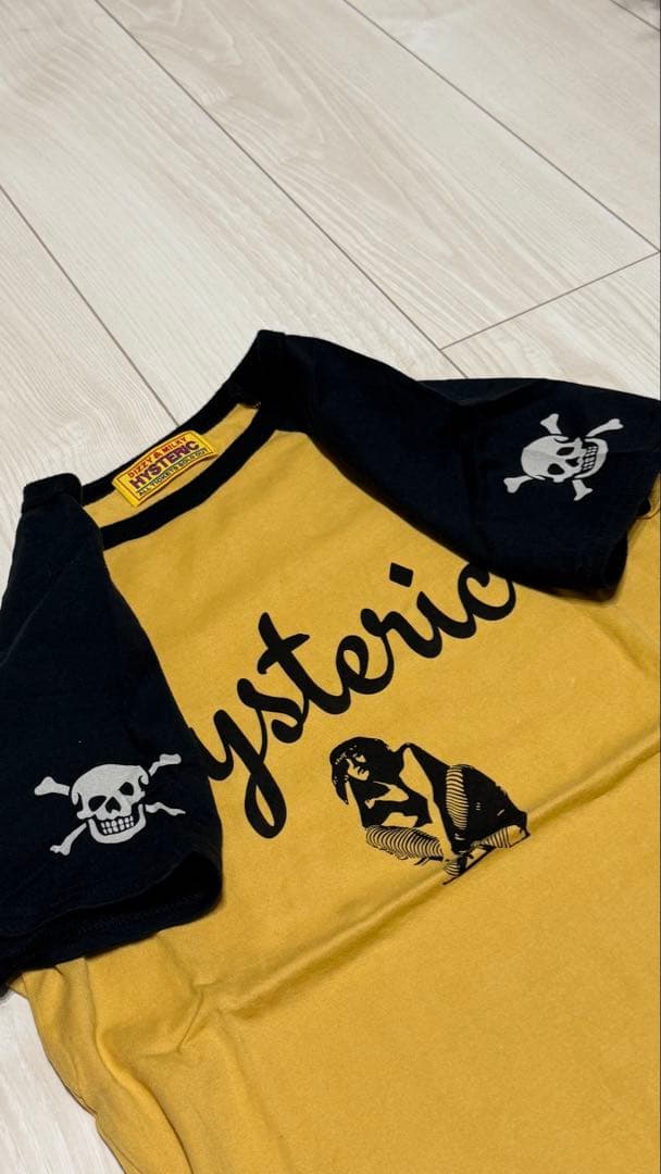 Hysteric 半袖ラグランTシャツ マスタード/ブラック