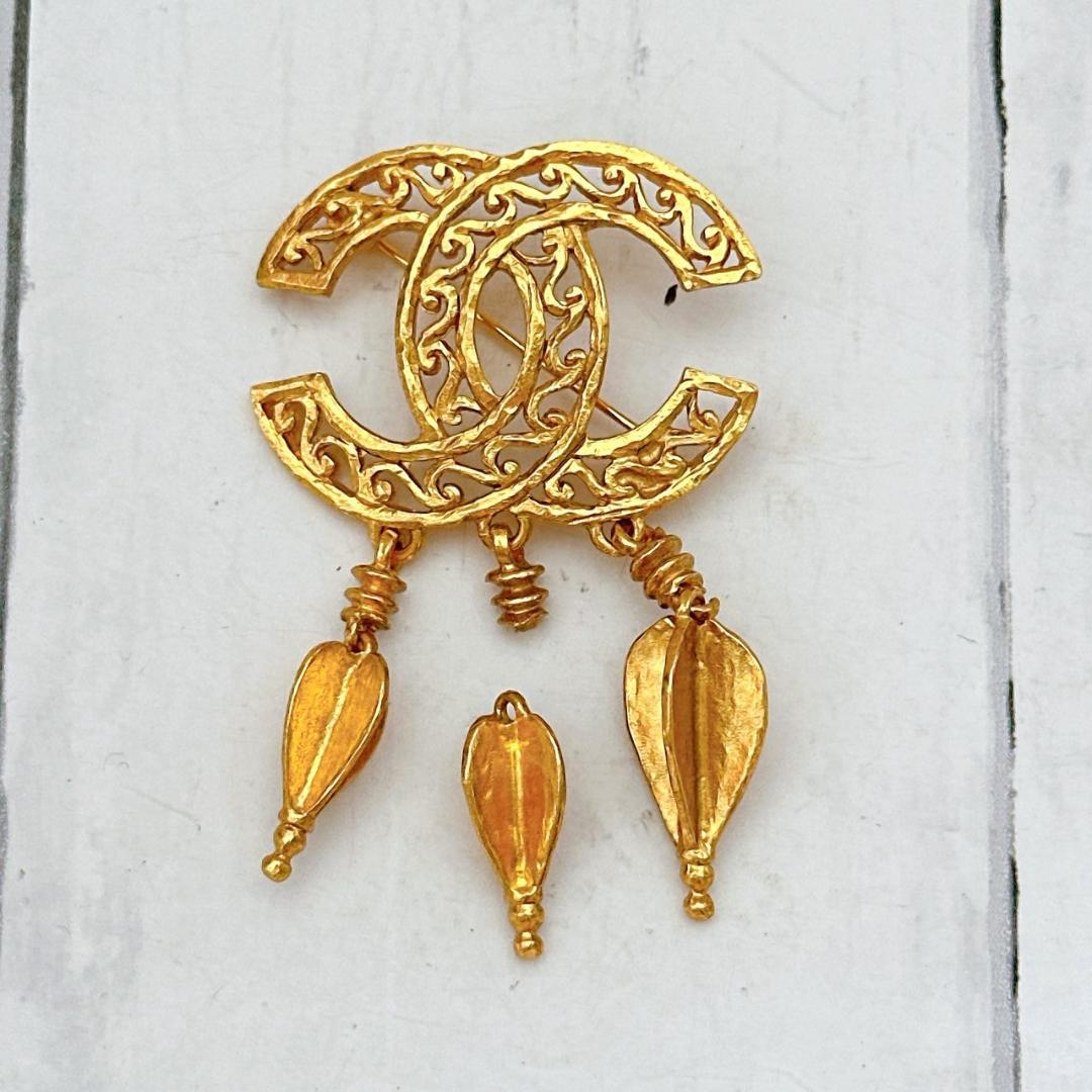 CHANEL シャネル ココマーク ヴィンテージ ブローチ 刻印95A フリンジ