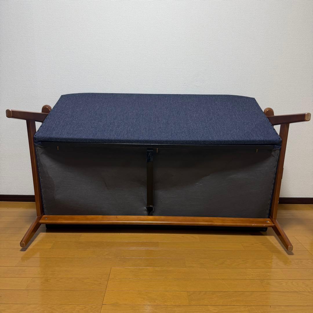 カリモク６０　Kチェア　２シーター　karimoku　タープブルー　２人掛け