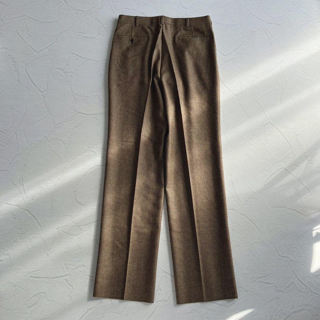 【新品未使用】J.プレス ウール スラックス チェック柄 ツータック 88cm