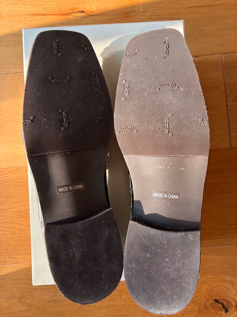 TODAYFUL スクエアトゥギャザーローファー シューズ 25秋冬　裏張り済