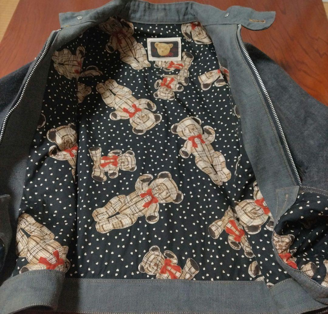 【希少】ベアー柄裏地 デニムジャケット L 1点物