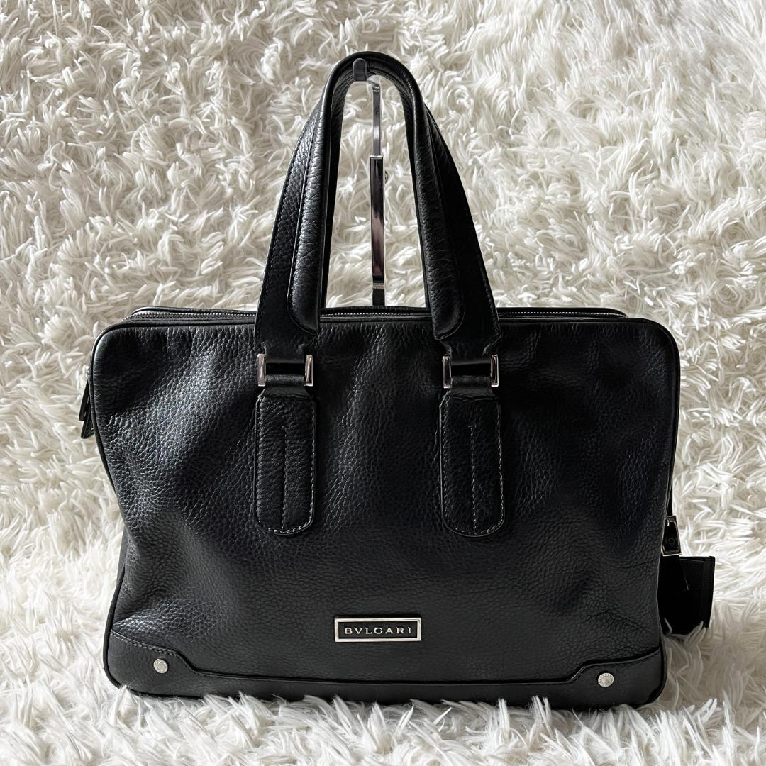 ブルガリ アーバン ビジネスバッグ ブリーフケース 2way 黒 レザー