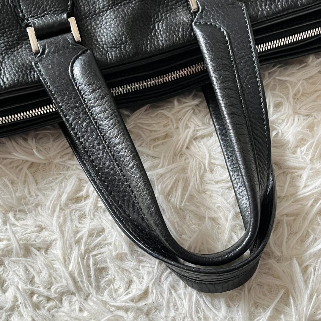 ブルガリ アーバン ビジネスバッグ ブリーフケース 2way 黒 レザー