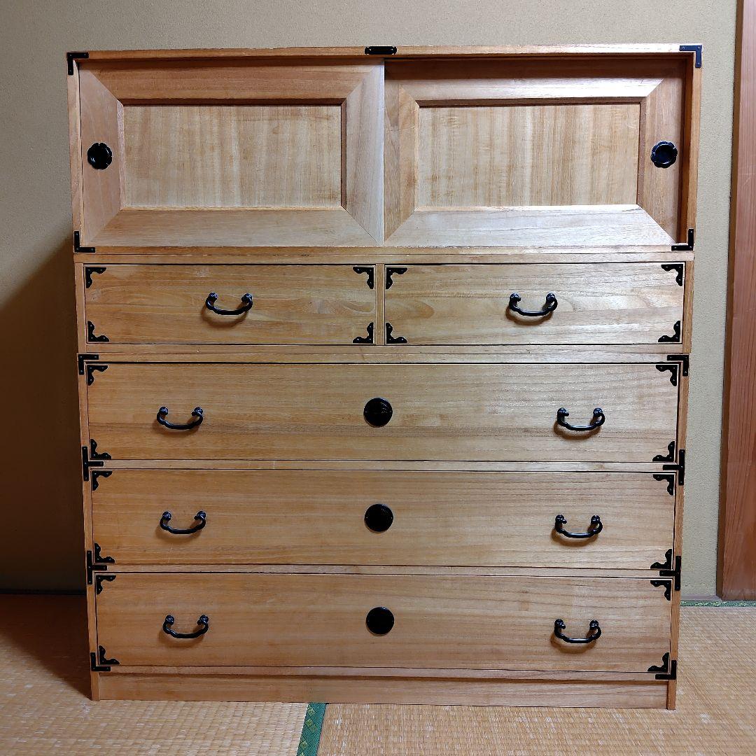 桐箪笥 3段引出し収納 木製 和タンス 棚