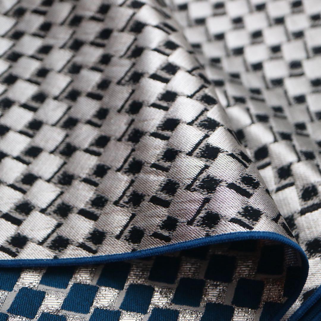 tsubakian 2021SS 幾何学 兵児帯 ブルー×シルバー