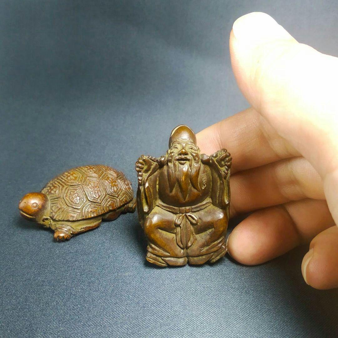 激レア！ 高岡銅器 骨董品 純銅 カメ コレクション 置物 ２点セット