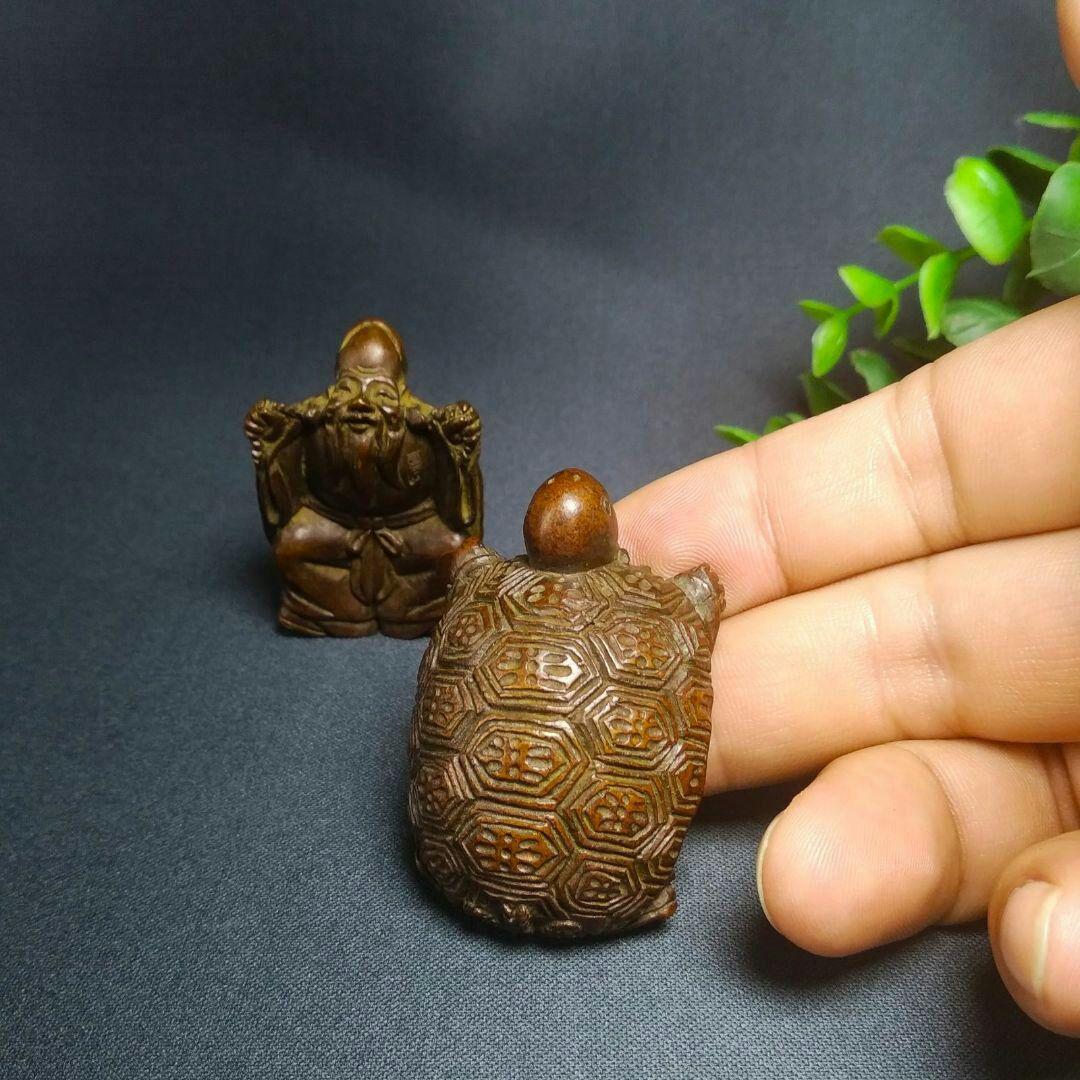 激レア！ 高岡銅器 骨董品 純銅 カメ コレクション 置物 ２点セット