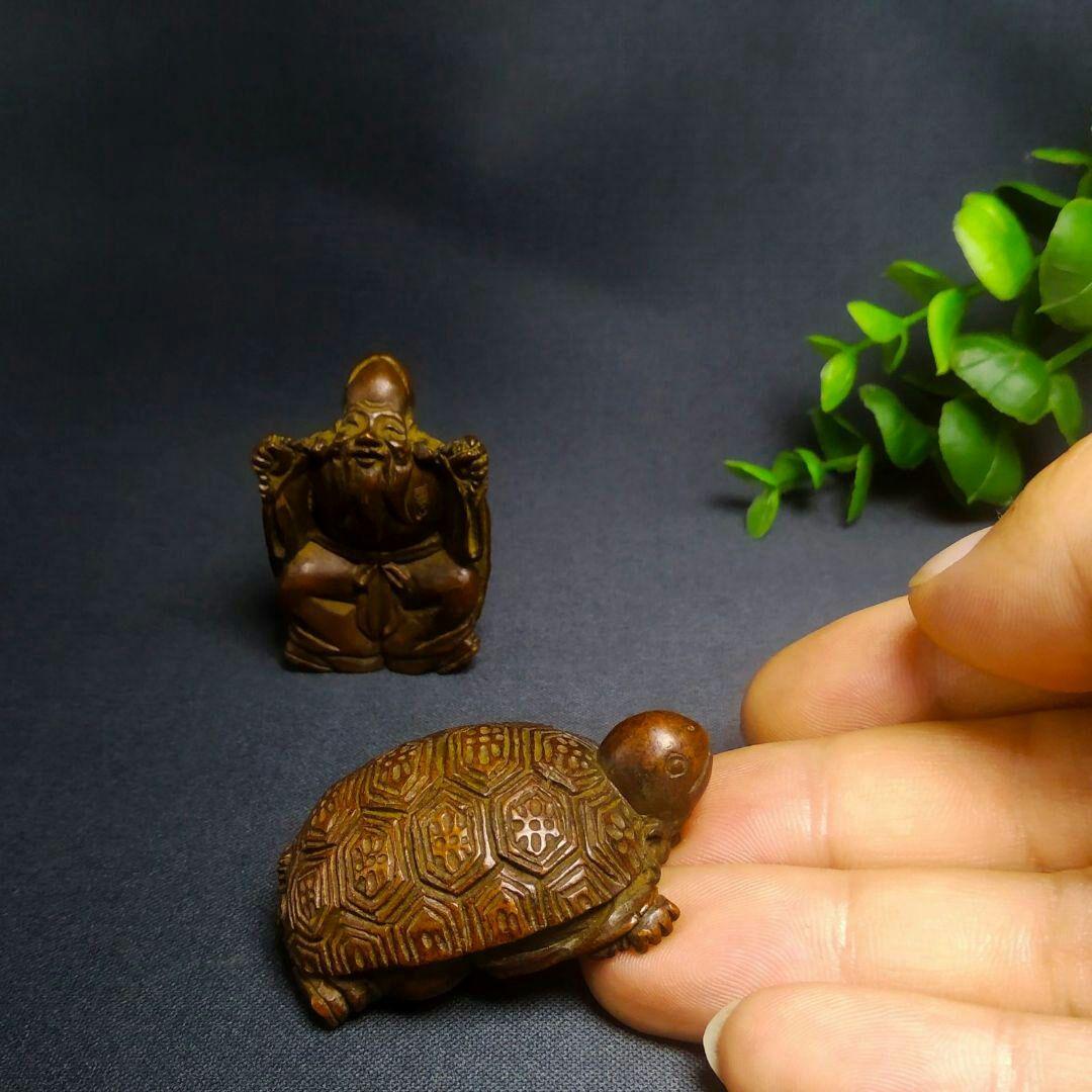 激レア！ 高岡銅器 骨董品 純銅 カメ コレクション 置物 ２点セット