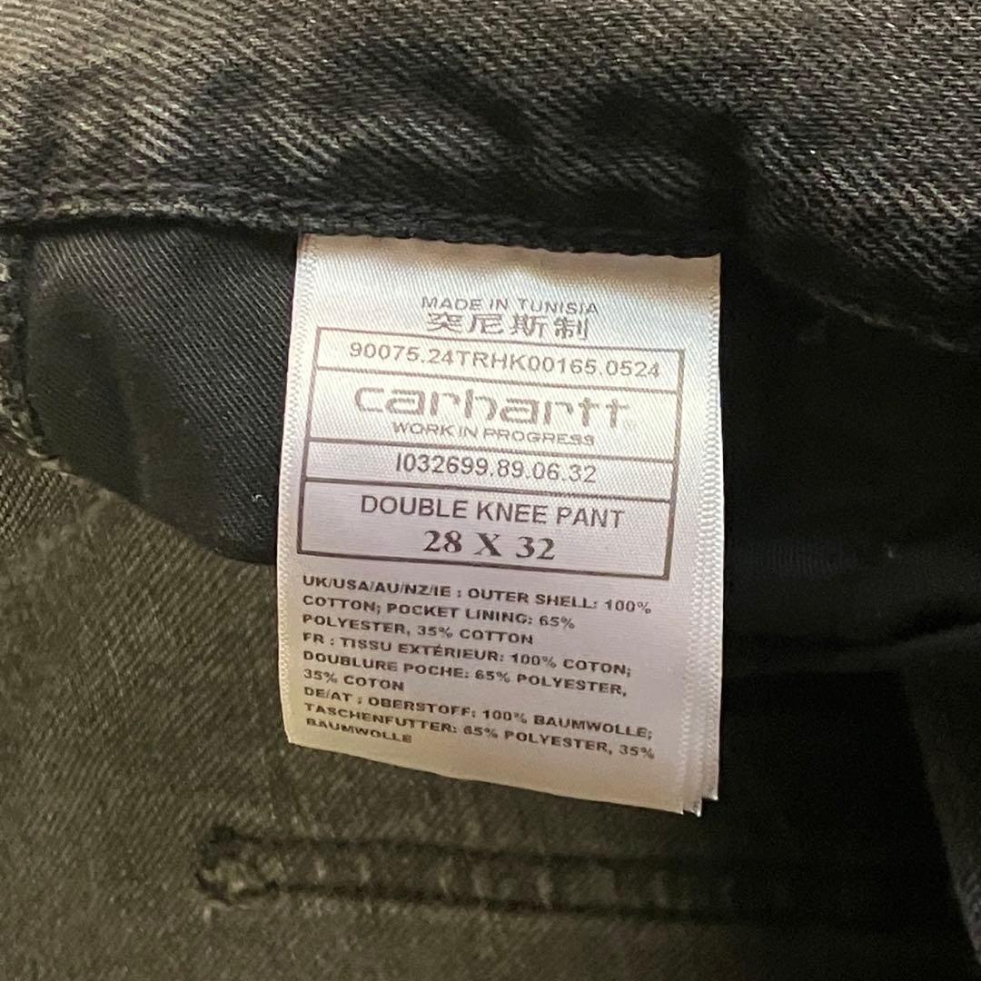 新品未使用 Carhartt WIP ダブルニー ブラック デニムパンツ 28