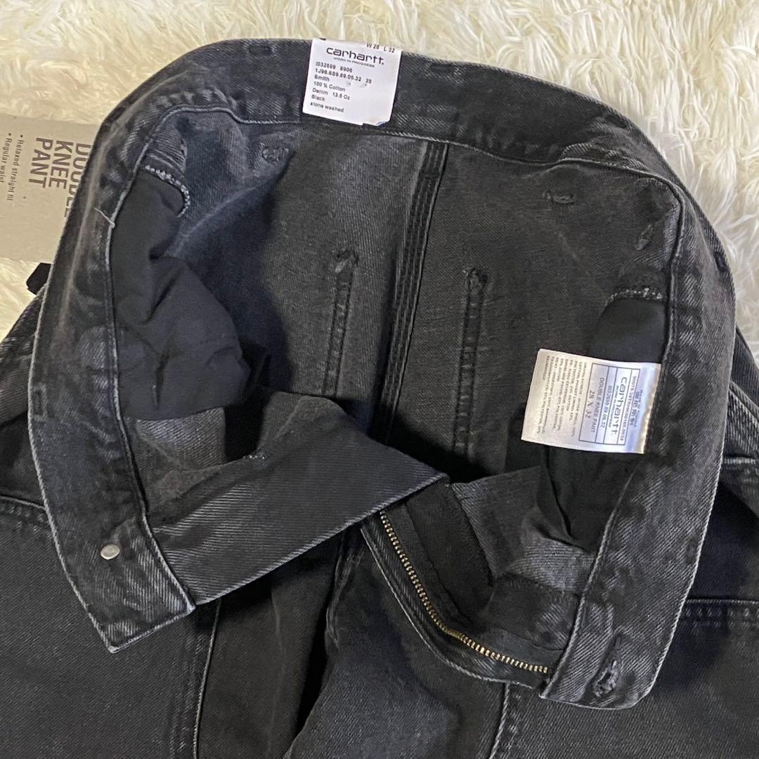 新品未使用 Carhartt WIP ダブルニー ブラック デニムパンツ 28