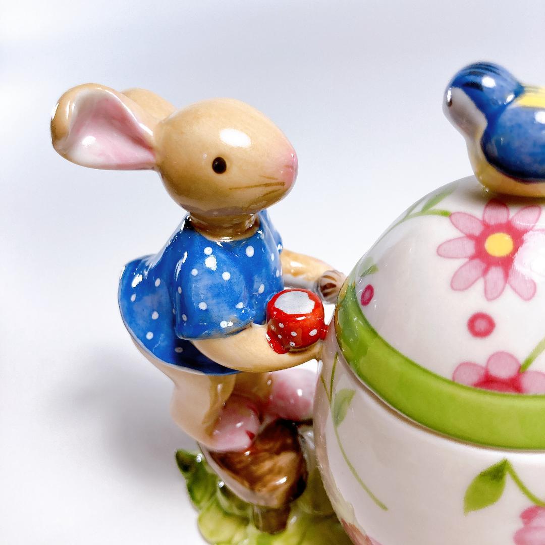 ビレロイ＆ボッホ イースターエッグ うさぎ 小鳥 小物入れ　|3162|