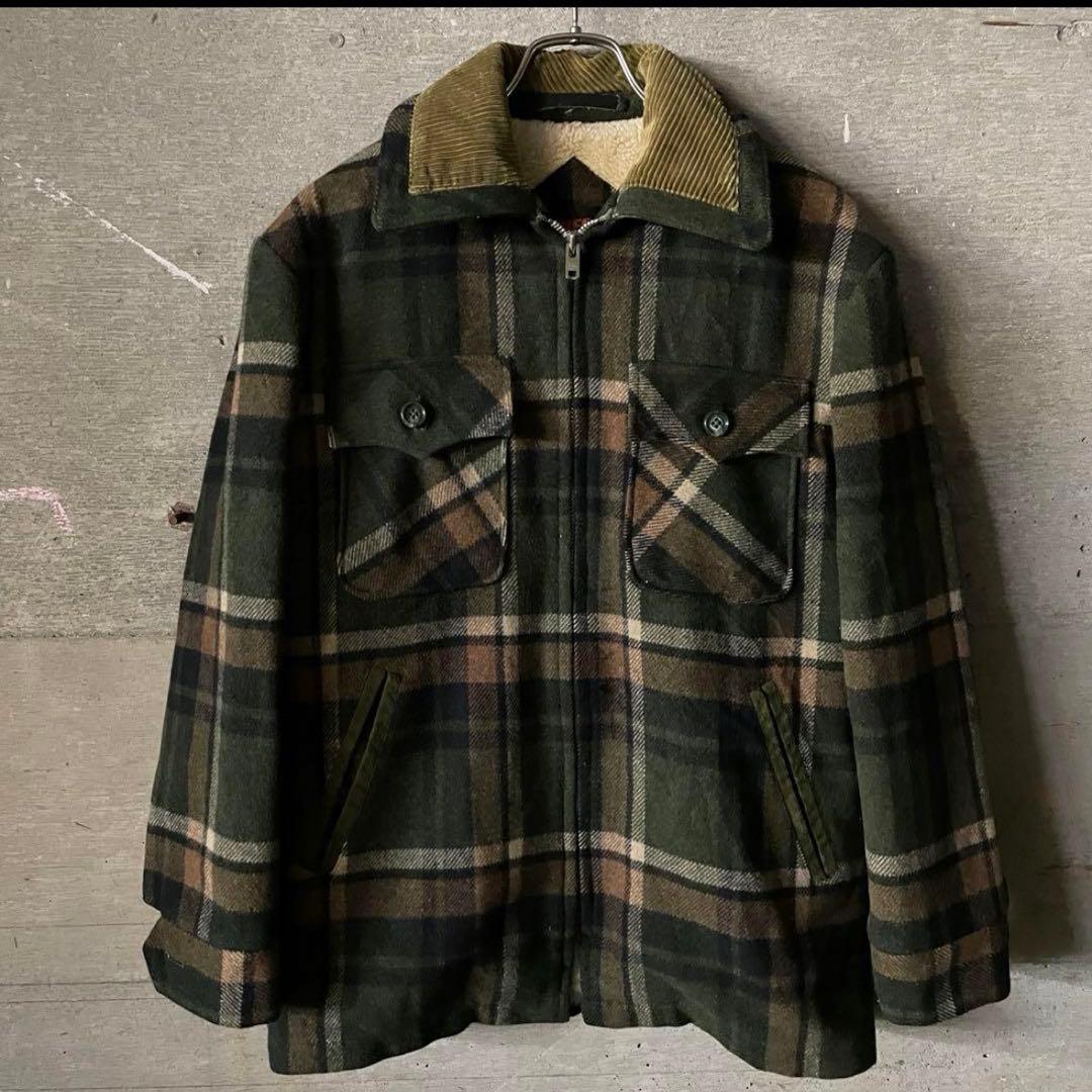 McGregor ミリタリージャケット 緑・茶・黒のチェック柄