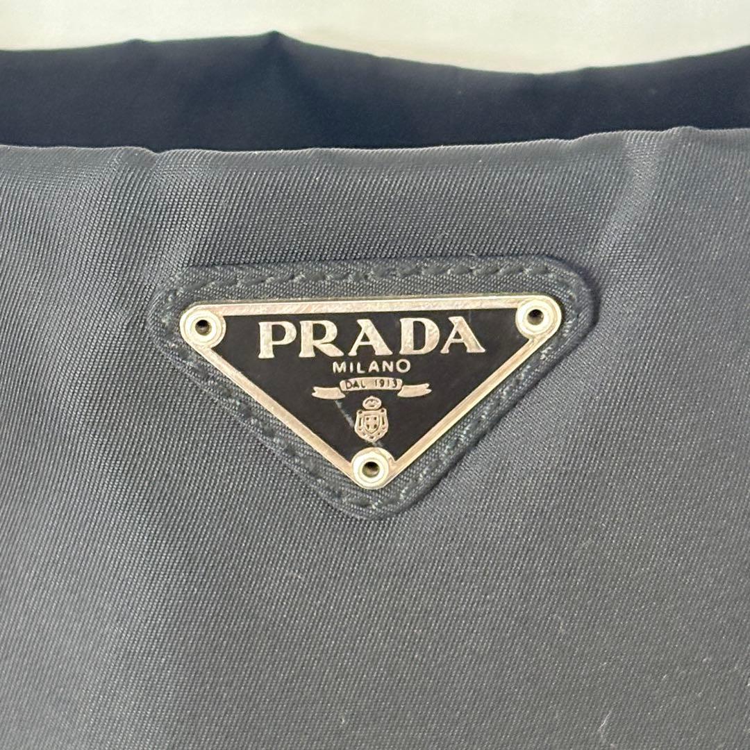 PRADA ナイロン トートバッグ ブラック 三角ロゴ 大容量 ハンドル傷あり