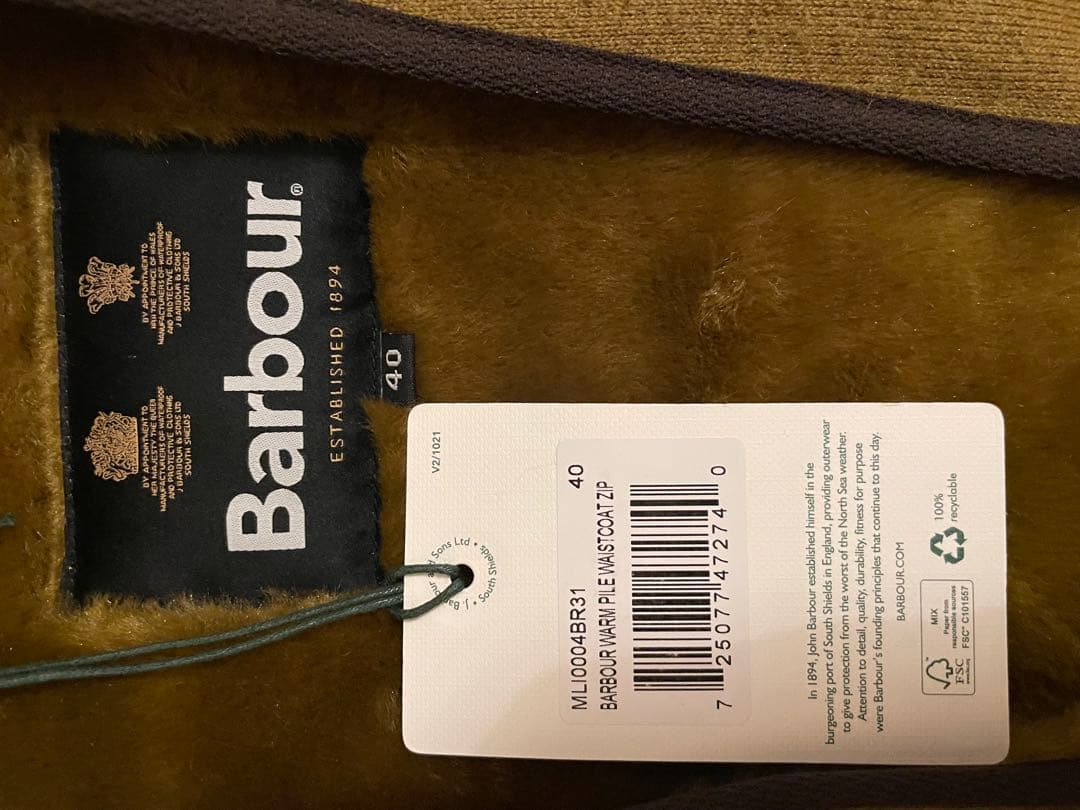 Barbour フリースベスト 40