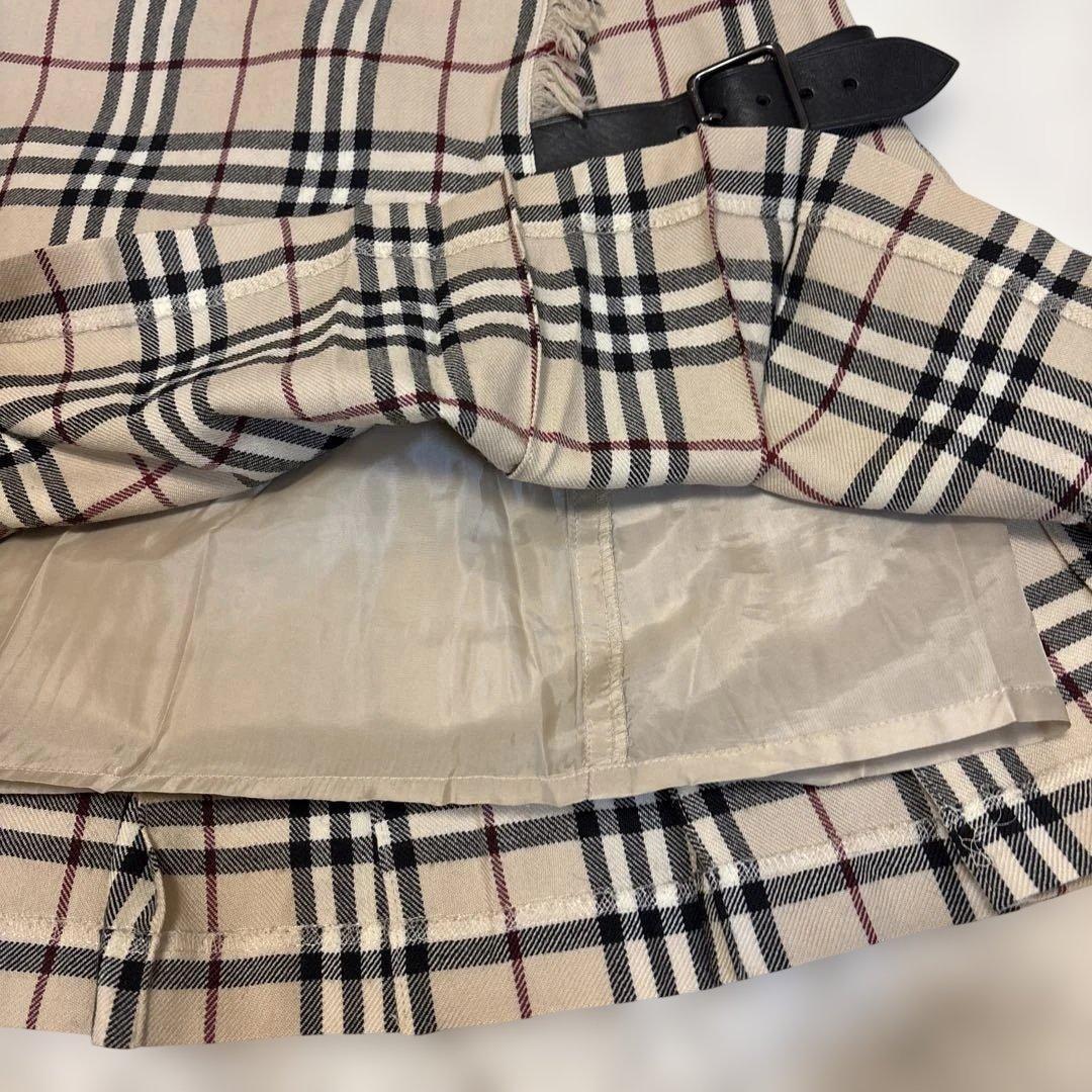 バーバリーブルーレーベル　ミニスカート　ノバチェック　巻きスカート　S