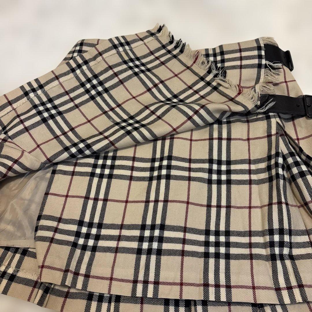 バーバリーブルーレーベル　ミニスカート　ノバチェック　巻きスカート　S