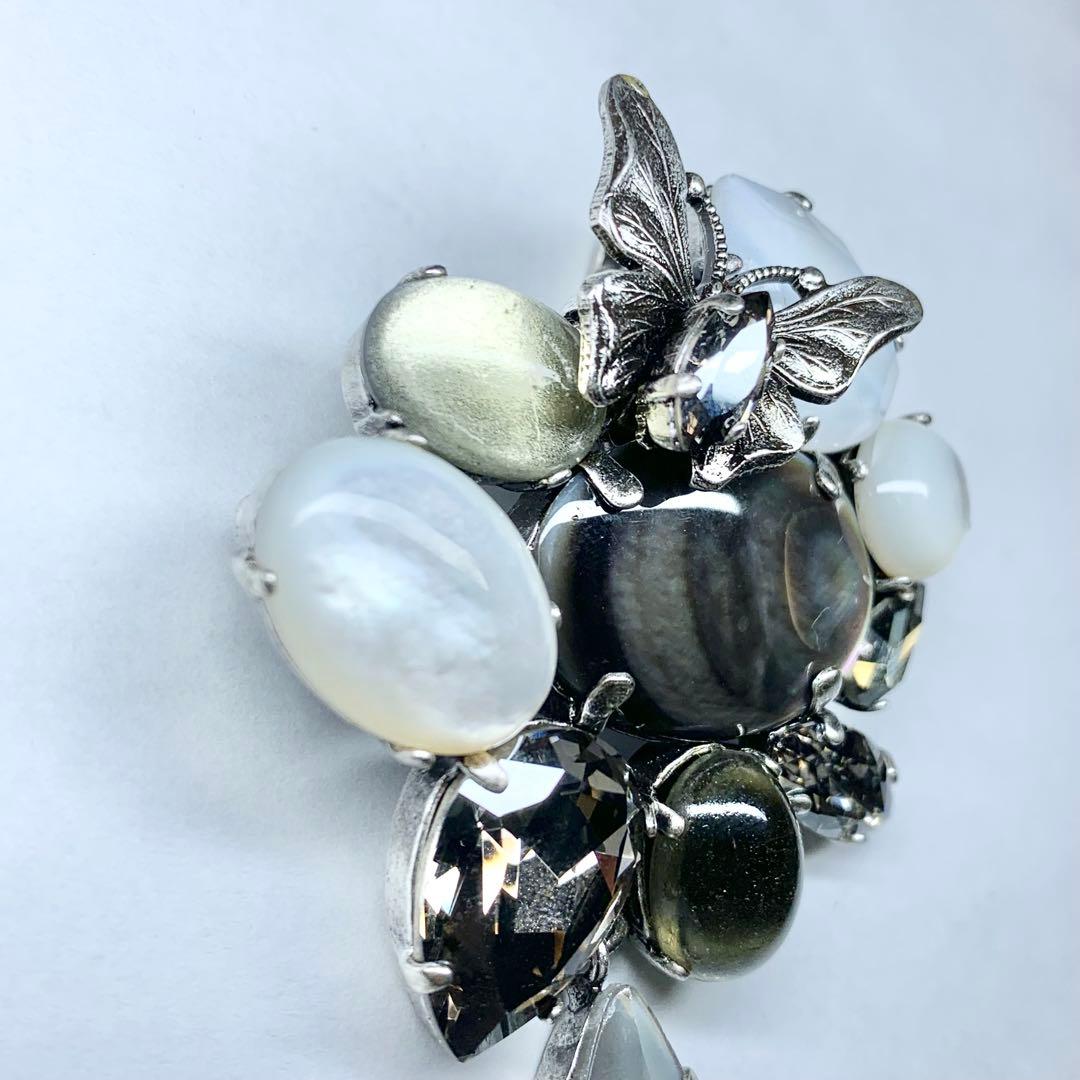 希少 フィリップフェランディス ブローチ ビジュー 蝶装飾 クリスタルストーン