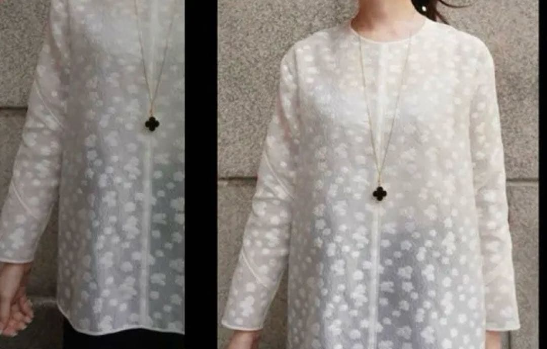 hyeon ヘヨン　シアージャガードブラウス　コバナ　ホワイト