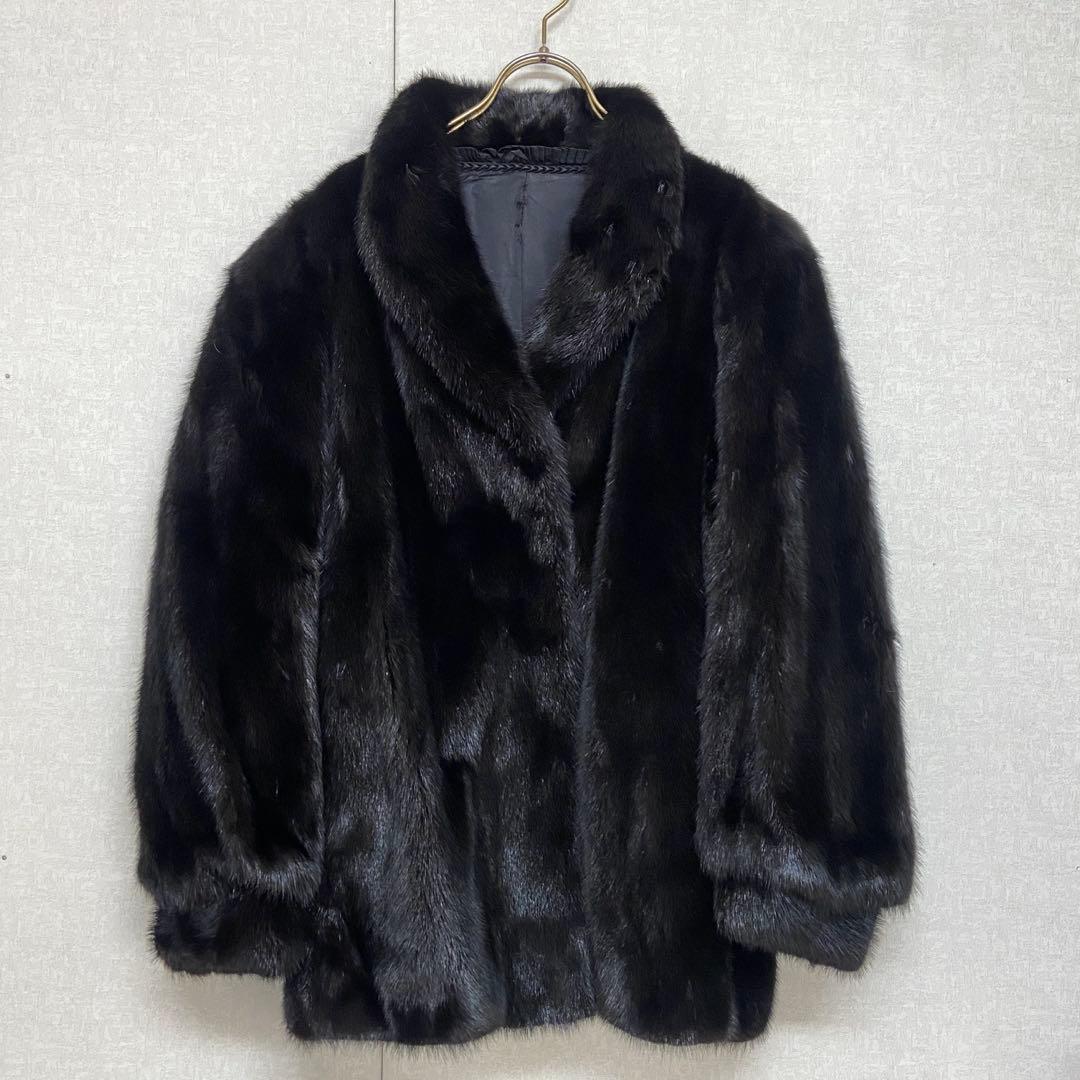 美品⭐️岐阜毛被　GIFUMOUHI リアルファーコート　ブラック