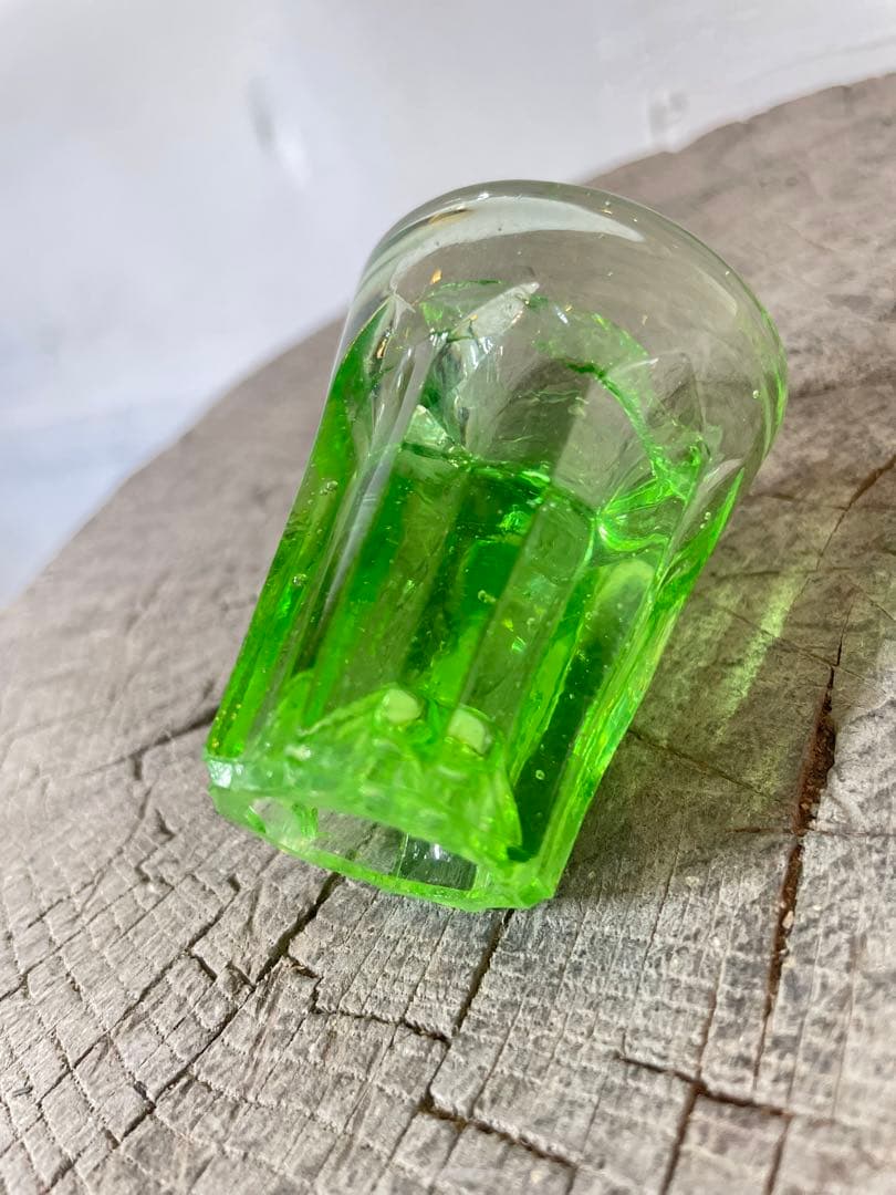 アイスクリーム コップ グラス ウラン 時代 アンティーク