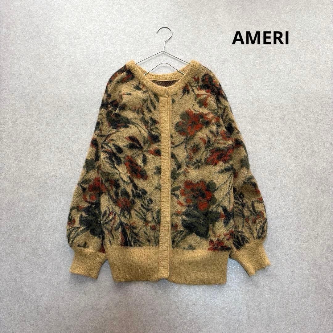 AMERI♡3WAY NOSTALGIC RUG KNIT フラワー ジャガード