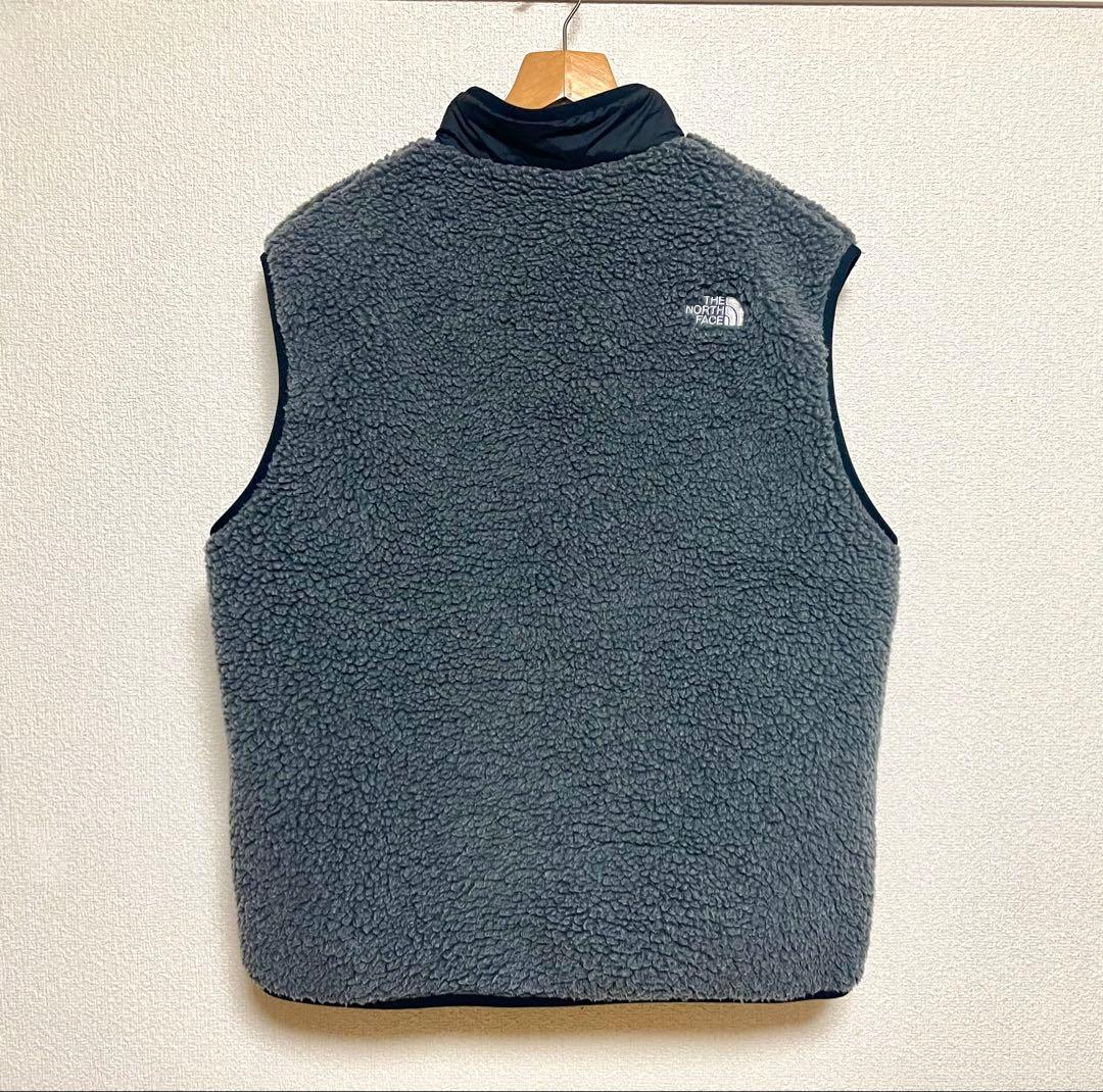 極美品 リバーシブルボアベスト NP72431 L グレー×黒