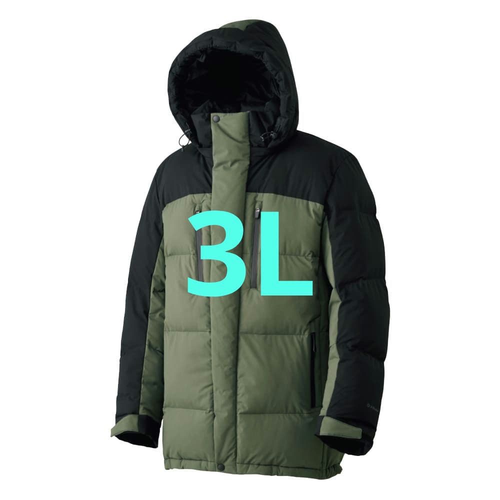 エックスシェルター断熱αプレミアムギガパフダウンコート ダークグリーン 3L