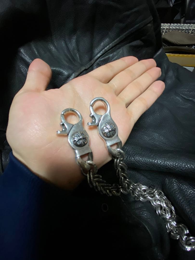 ダブルBリング　シルバー925 ウォレットチェーン　177g