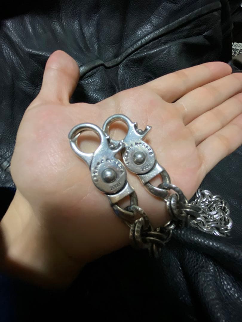 ダブルBリング　シルバー925 ウォレットチェーン　177g