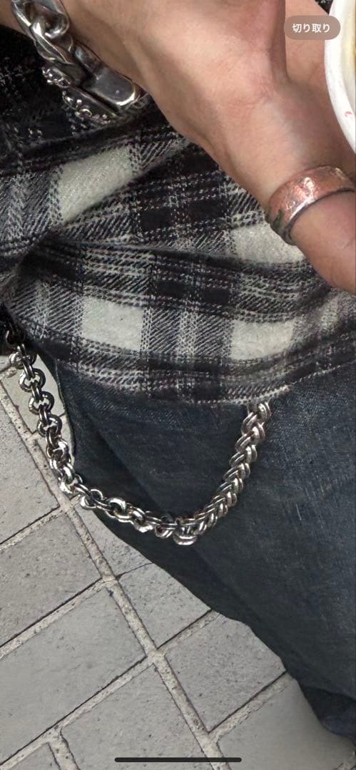 ダブルBリング　シルバー925 ウォレットチェーン　177g