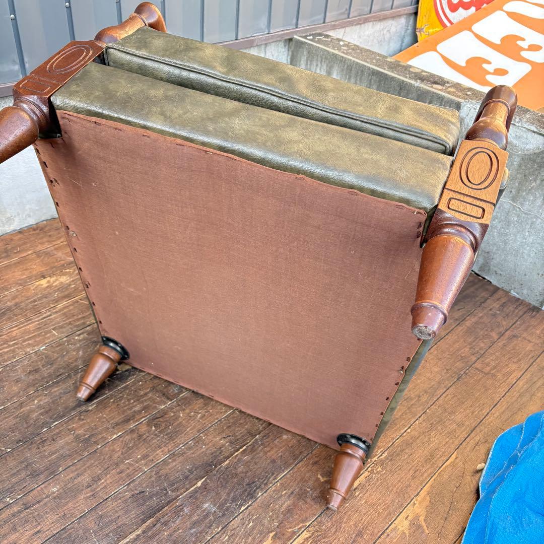 ① 昭和レトロ ヴィンテージ マルニ木工 一人掛けソファ アームチェア ラウンジ