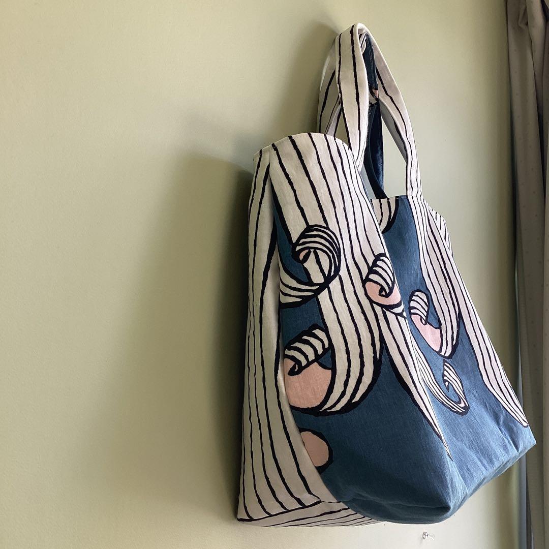 ぷれーんぴざミナペルホネンswing blueトートバッグ ハンドメイド