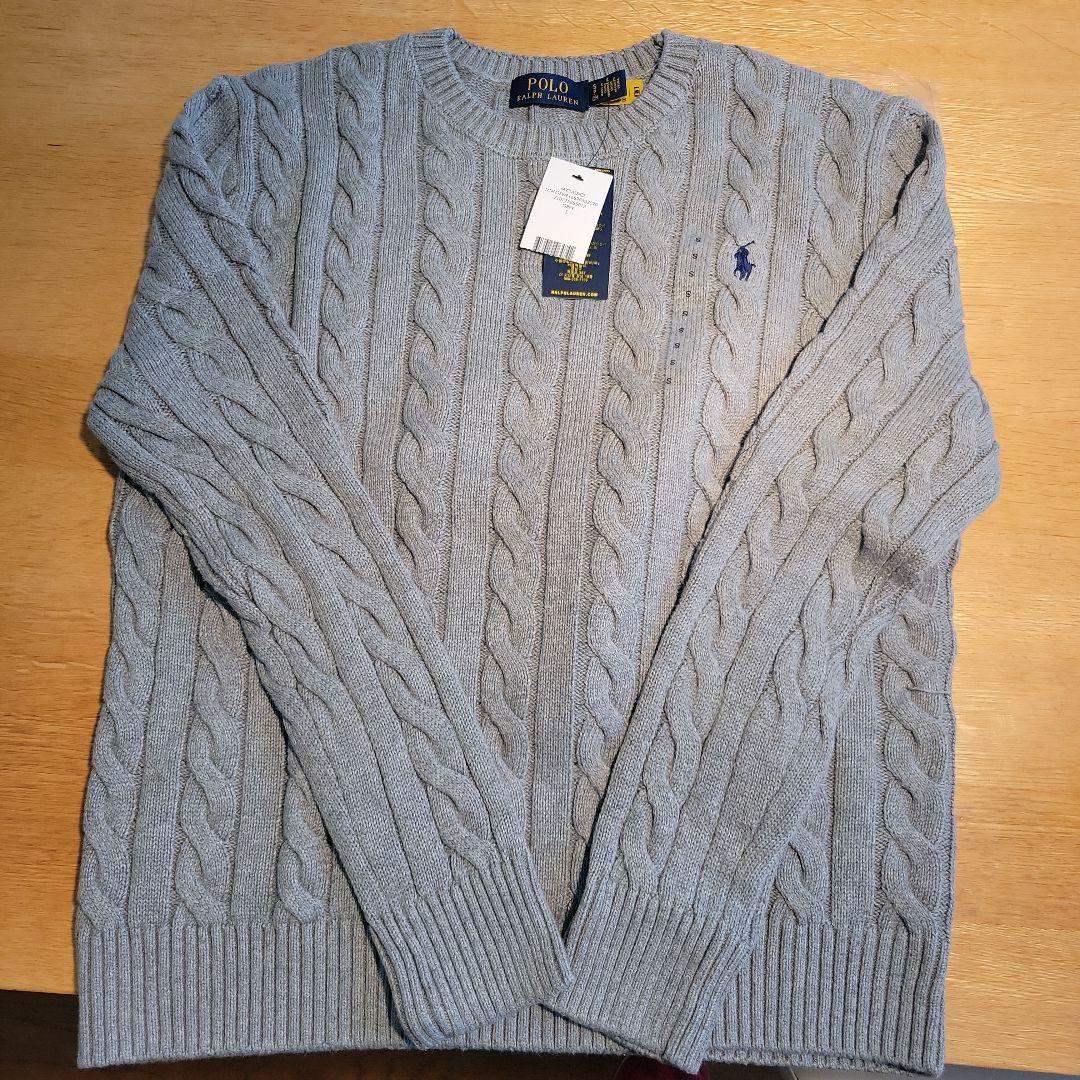 【新品】ポロラルフローレン ケーブルニット コットン クルーネック セーターS