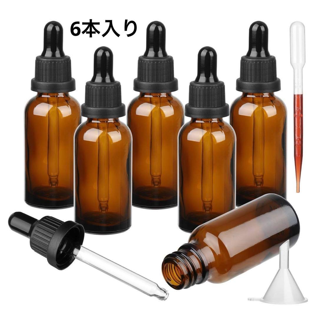 早い者勝ち❣️エッセンシャルオイルボトル 琥珀色/10 ml スポイト付き 6個