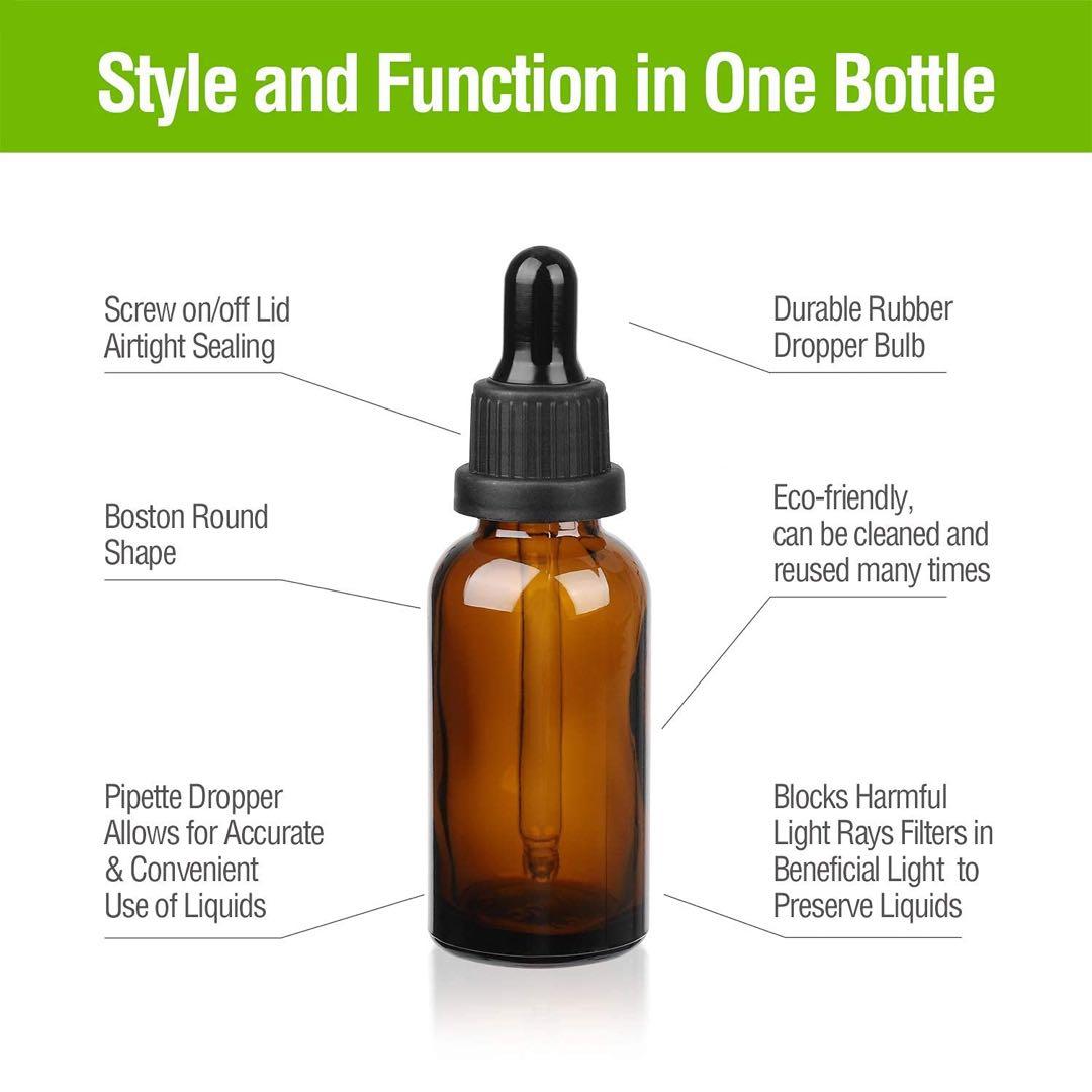 早い者勝ち❣️エッセンシャルオイルボトル 琥珀色/10 ml スポイト付き 6個