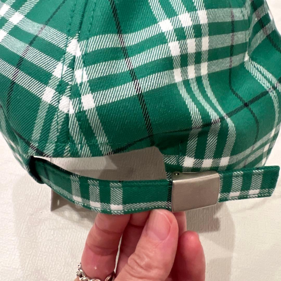 新品未使用タグ付き　バーバリーゴルフ　キャップ　緑　ノバチェック　57.5cm