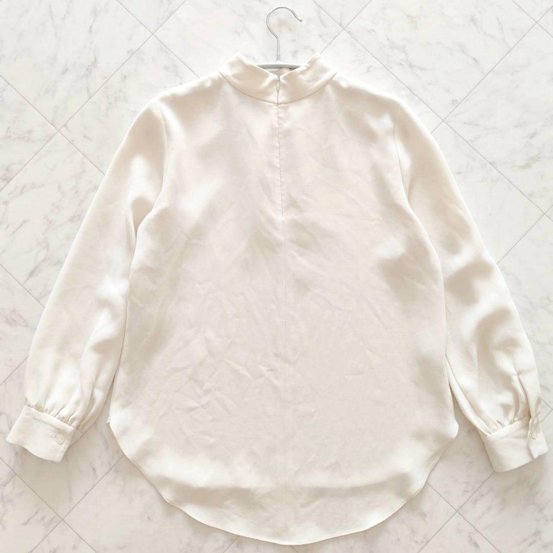 Theory 洗える スタンドカラー フォーマル ブラウス アイボリー