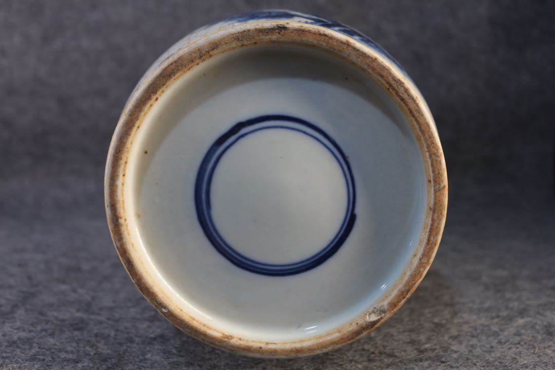 旧家蔵出　清国時代　大型 康熙青花瓷 逸品　陶器　置物