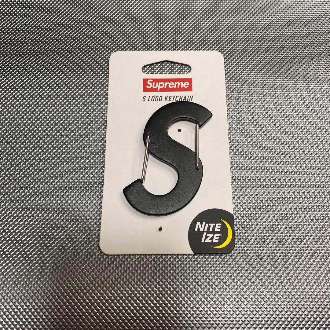 Supreme S Logo Keychain ブラック　カラビナ　黒　美品