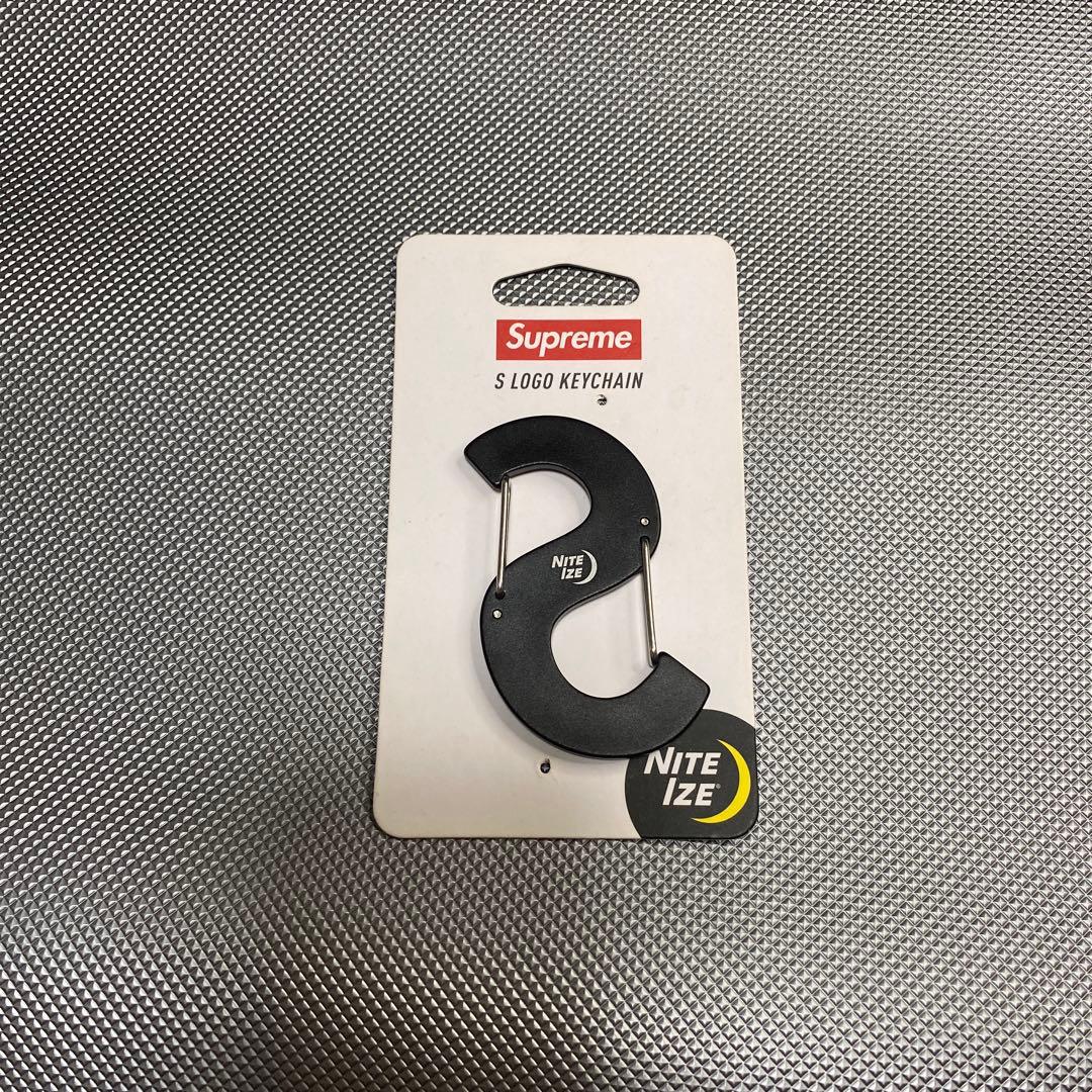 Supreme S Logo Keychain ブラック　カラビナ　黒　美品