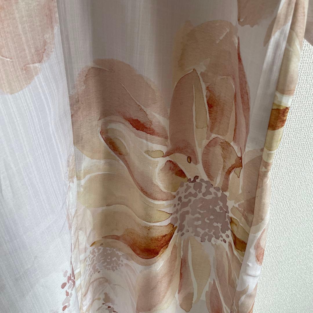 sugar 浴衣　水彩イエローフラワー浴衣　浴衣セット　兵児帯つき　4点セット