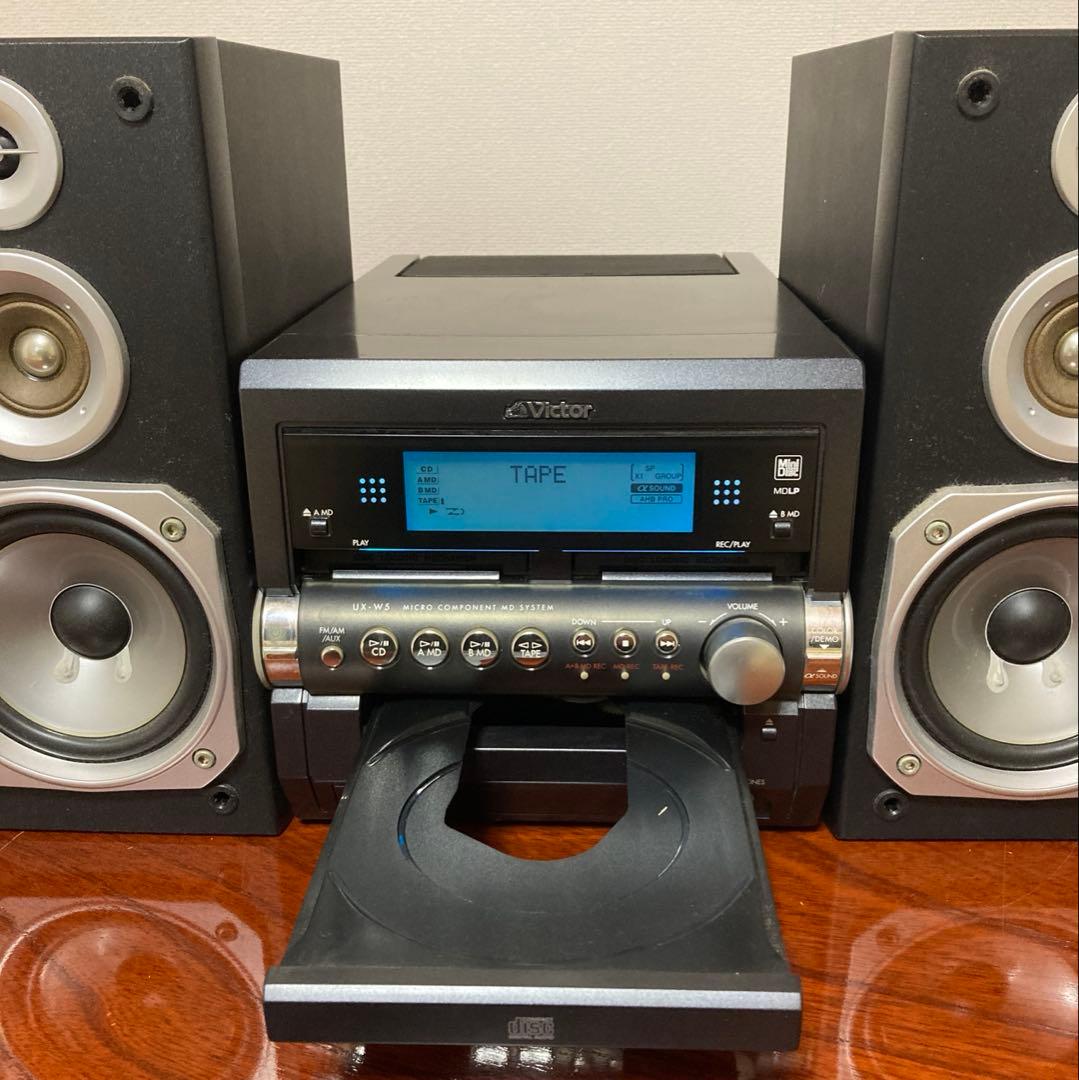 Victor マイクロコンポーネントMDシステム(UX-W5-B) リモコン付き