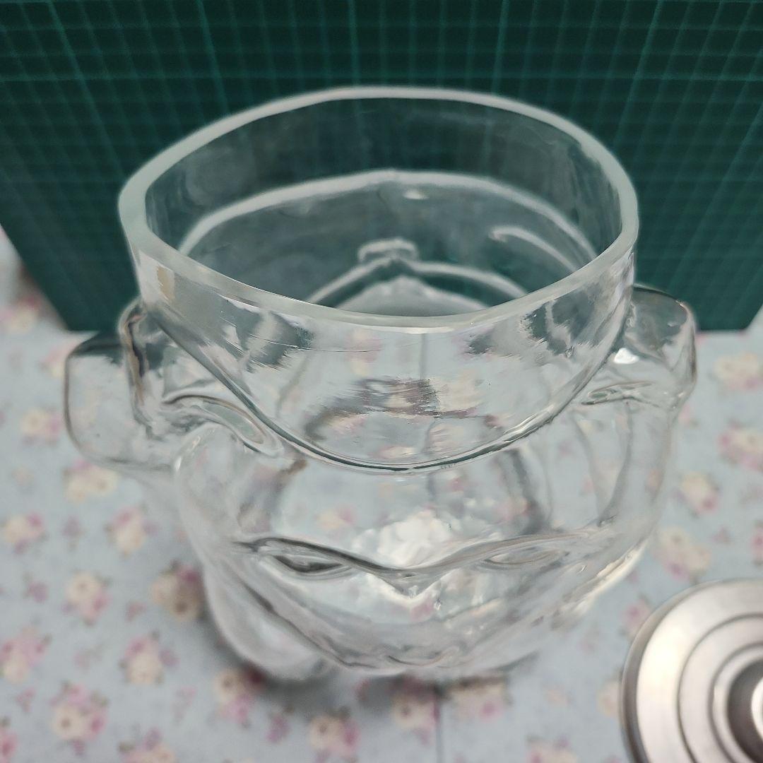 かもめ　アンティーク ガラス製 招き猫型 駄菓子瓶